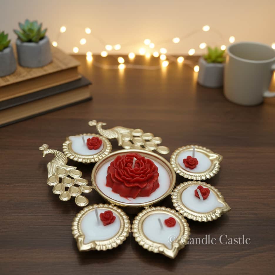 Peacock Divine Urli Candle