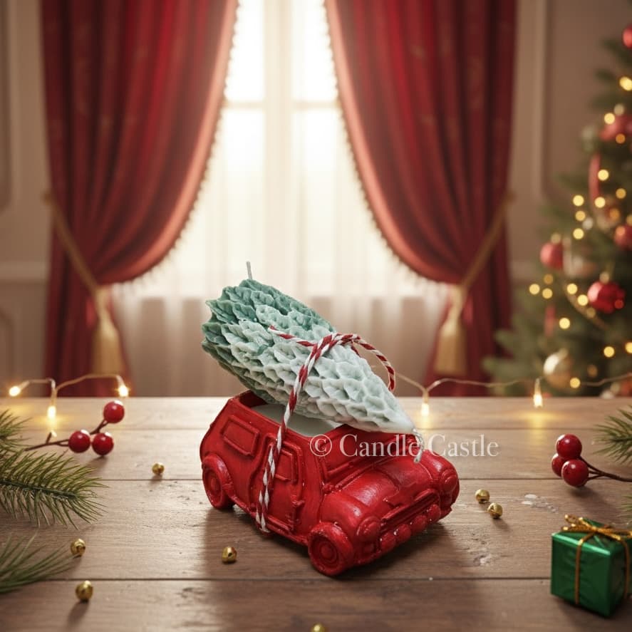 Vintage Car Christmas Tree Candle