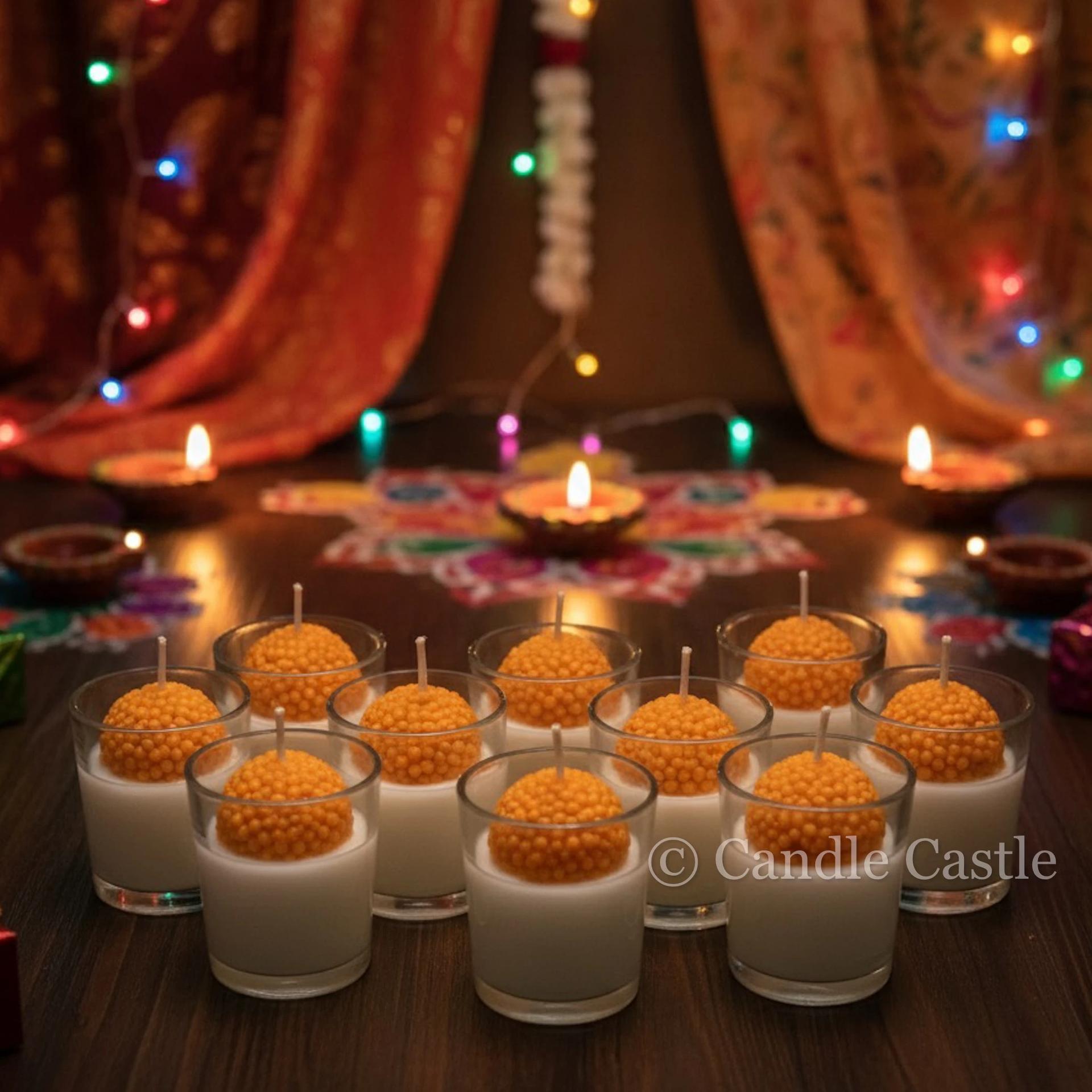 Ladoo Shot Glass Candles