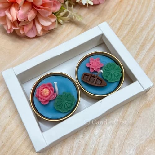Lotus Pond Tea Lights -set Of 2