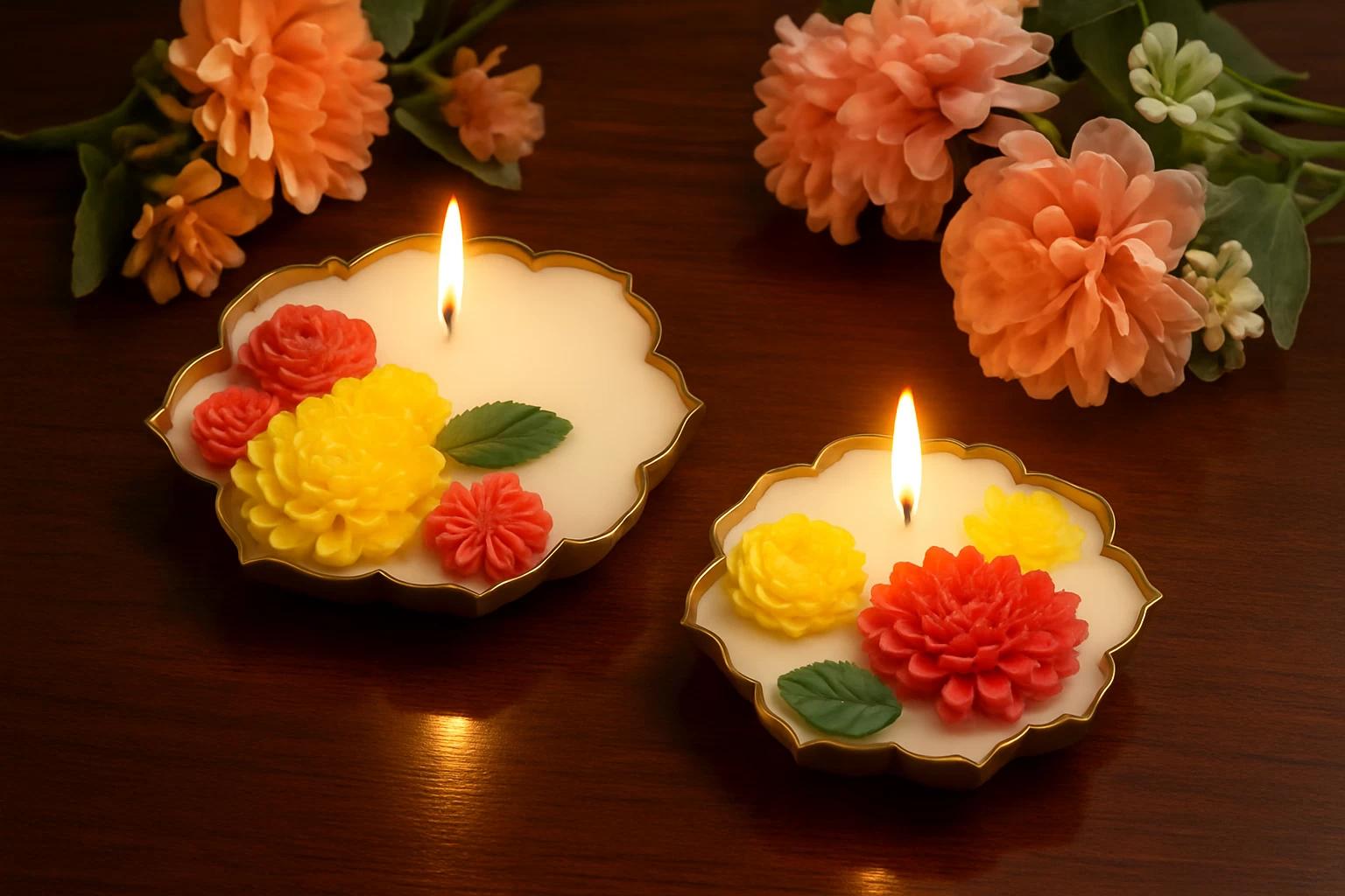 Marigold Urli Candle 3.5 Inch 