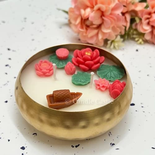 Round Lotus Pond Urli 4.5 Inch - Image 3