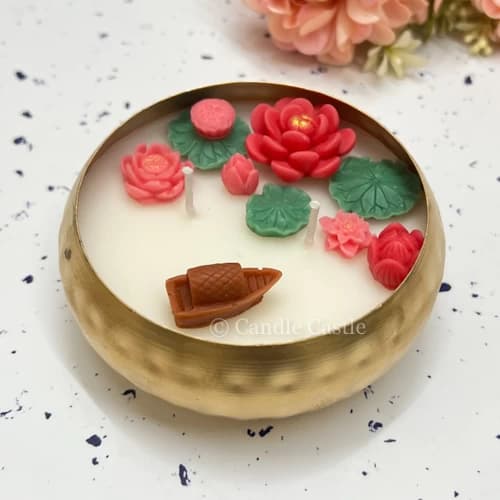 Round Lotus Pond Urli 4.5 Inch