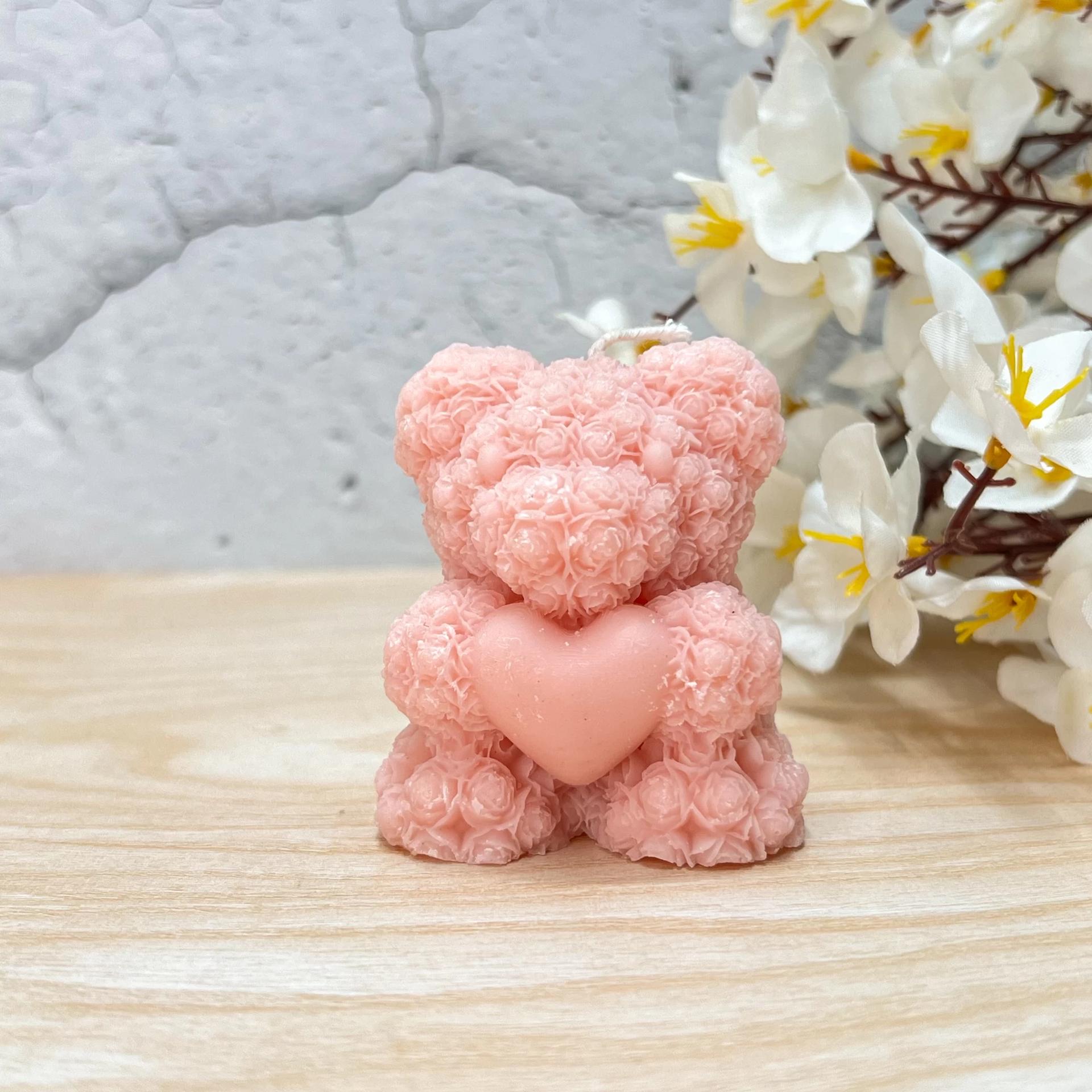 Teddy Heart Candle - Image 2