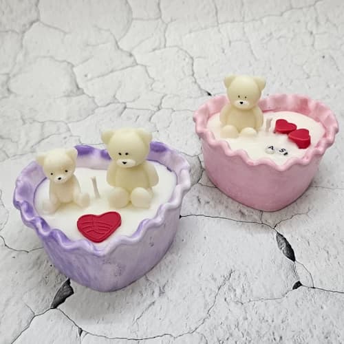Teddy Heart Jar Candle