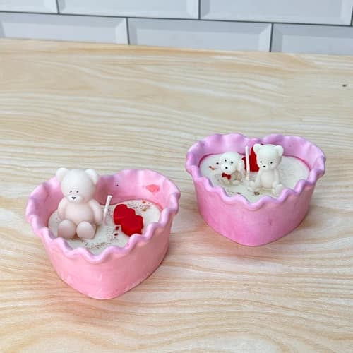 Teddy Heart Jar Candle